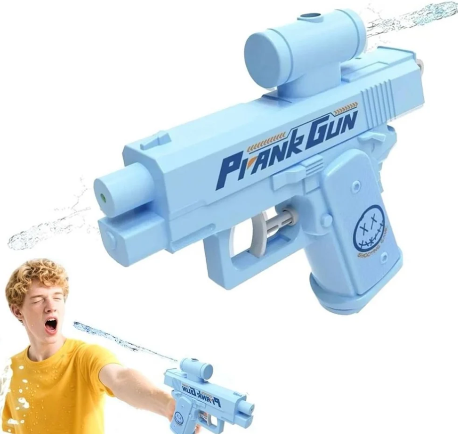 Prank Two-Way Water Gun, Double Spray Squirt Gun Toy for Kids and Adults, Blue ABS Plastic, Office and Party Fun(Colour-Blue)