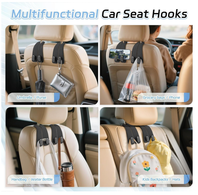 Leather Car Seat Headrest Hook