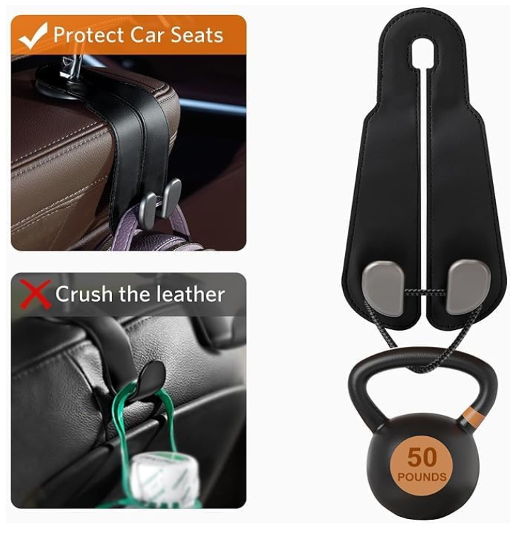 Leather Car Seat Headrest Hook