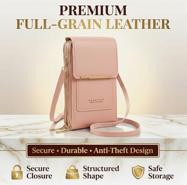 Women Cross Body Purse Touch Screen Phone Purse Leather Cell Phone Purse Cross Body Sling Bag