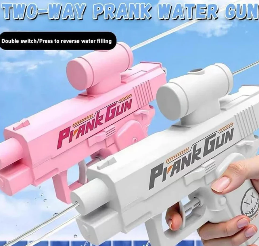 Prank Two-Way Water Gun, Double Spray Squirt Gun Toy for Kids and Adults, Blue ABS Plastic, Office and Party Fun(Colour-Blue)