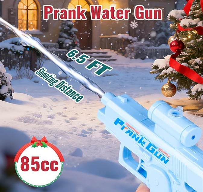 Prank Two-Way Water Gun, Double Spray Squirt Gun Toy for Kids and Adults, Blue ABS Plastic, Office and Party Fun(Colour-Blue)