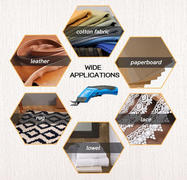 Electric Cloth Cutting Scissors - Cordless Fabric Cutter Machine for Craft and Tailoring, Kaichi Scissors for Leather