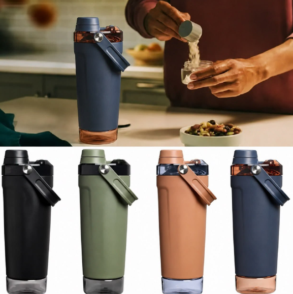 Stainly Gym Shaker Bottle | Vacuum Insulated Stainless Steel Water Bottle | Leakproof Insulated Stainless Steel Shaker Cup Protein Shakes [600 ML]